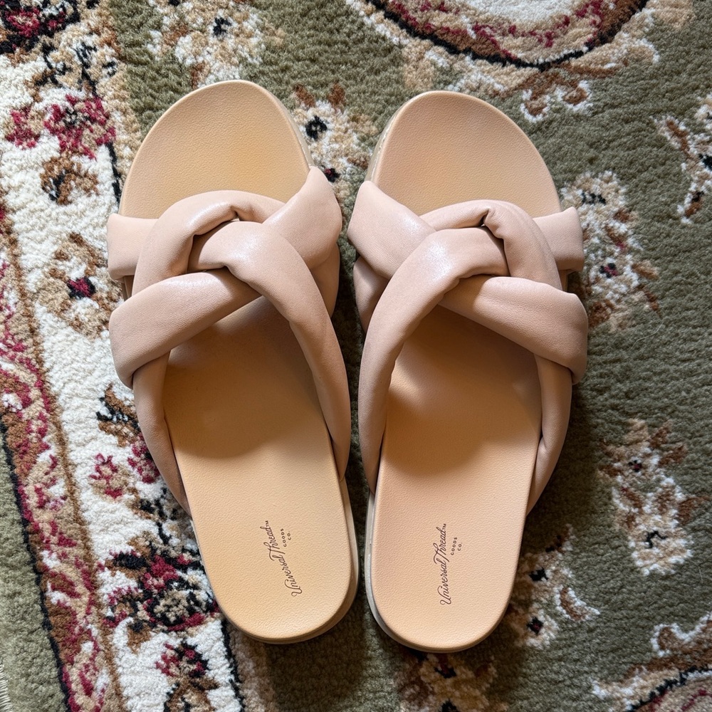 Universal Thread Blush Knotted Slide Sandals
